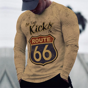 Men's T-shirts Long Sleeve 3d Print Top Casual Vintage T Shirt Loose Sports Clothing