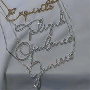 Personalized Customized Diamond Crystal Sparkling Name Necklace