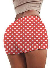 Printed Festival & Beach Wear Knit Shorts Women Elastic Waist Stretchy