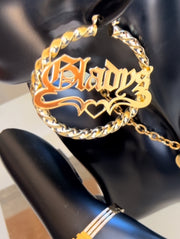 Custom Bold Rope Twist Hoop Earrings with Name Jewelry