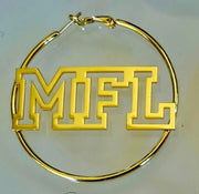 Big Custom Circle Hoop Name Earrings