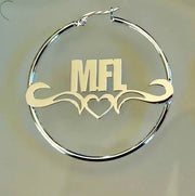Big Custom Circle Hoop Name Earrings