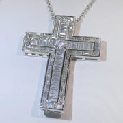 Luxury Jewelry 925 Sterling Silver Cross Pendant Zirconia Necklace