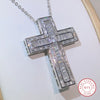 Luxury Jewelry 925 Sterling Silver Cross Pendant Zirconia Necklace