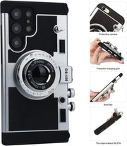 For iPhone 17 Pro Max 16 Pro 14 13 12 15 Pro Max Plus 17Air Phone 3D Retro Camera Cover Sling With Lanyard