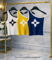 Female Summer Fashion Slim Floral Sleeveless T-Shirts