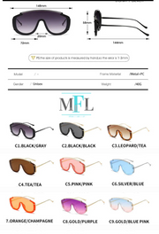 Large Frame Sunglasses for Men and Women Colorful Fashion Eyewear UV400
