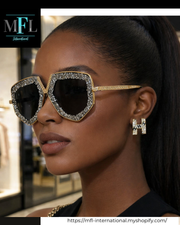 Fashion letter "H" stud earrings - Luxurious, sparkle-studded earrings -High-end Fashion Jewelry items