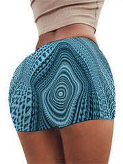 Printed Festival & Beach Wear Knit Shorts Women Elastic Waist Stretchy