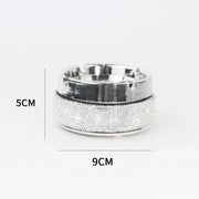 Bling Stainless Steel Round Windproof Ashtray with Rotating Lid Home Office Living Room Decoration Sealing Ashtrays