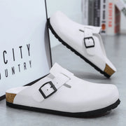 7 Colors Leather Clogs Sandals with Adjustable Buckle Comfort Slides for Men and Women