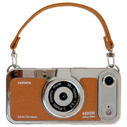 3D Vintage Camera Phone Case with Hand Strap for IPhone 17 16 15 14 Pro Max Plus 17Pro Shockproof Phone Cover