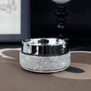 Bling Stainless Steel Round Windproof Ashtray with Rotating Lid Home Office Living Room Decoration Sealing Ashtrays
