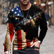 Men's T-shirts Long Sleeve 3d Print Top Casual Vintage T Shirt Loose Sports Clothing