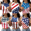 Patriotic Crop Top for Women USA Flag Print Sleeveless Summer Party Streetwear