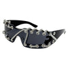 Rhinestone Chain Sunglasses Cool Trendy UV Protective Lightweight Party Shades for Men or Women