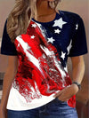Elevate your casual look with this eye-catching women’s flag print t-shirt. Crafted from high-quality, skin-friendly material, i