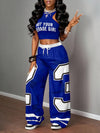 Women's Camo Graphic Wide Leg Elastic Waist Casual Summer Sets