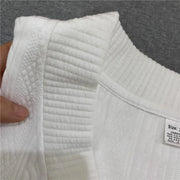 MFL Urban Luxe: Cable Knit V-neck Street Style Men's Short Sleeve Sets