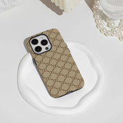 Lux Monogram Phone Case For iPhone 17 16 15 14 13 Pro Max Air 17e INS Hard PC Bumper Cover