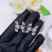 Fashion letter "H" stud earrings - Luxurious, sparkle-studded earrings -High-end Fashion Jewelry items