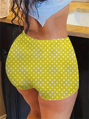 Printed Festival & Beach Wear Knit Shorts Women Elastic Waist Stretchy