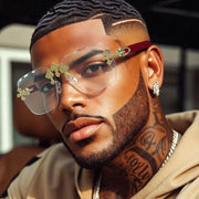 Rimless Square Sunglasses Men 2026 Luxury Brand Vintage Sunglass Shades UV400