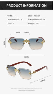 Rimless Square Sunglasses Men 2026 Luxury Brand Vintage Sunglass Shades UV400