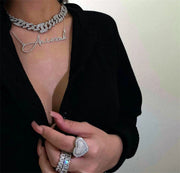 Personalized Customized Diamond Crystal Sparkling Name Necklace