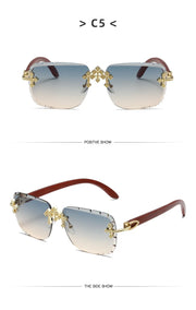 Rimless Square Sunglasses Men 2026 Luxury Brand Vintage Sunglass Shades UV400