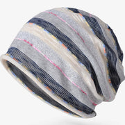 Spring Summer Autumn Thin Striped Beanies Slouchy Knitted Cap for Men
