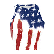 Patriotic Crop Top for Women USA Flag Print Sleeveless Summer Party Streetwear