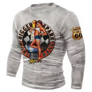 Men's T-shirts Long Sleeve 3d Print Top Casual Vintage T Shirt Loose Sports Clothing