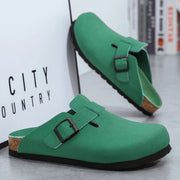 7 Colors Leather Clogs Sandals with Adjustable Buckle Comfort Slides for Men and Women