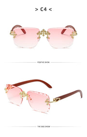 Rimless Square Sunglasses Men 2026 Luxury Brand Vintage Sunglass Shades UV400