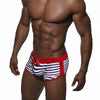 Men's swimming trunks boxer swim trunk striped hot spring beach swimsuit
