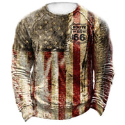 Men's T-shirts Long Sleeve 3d Print Top Casual Vintage T Shirt Loose Sports Clothing