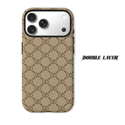 Lux Monogram Phone Case For iPhone 17 16 15 14 13 Pro Max Air 17e INS Hard PC Bumper Cover