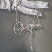 Personalized Customized Diamond Crystal Sparkling Name Necklace
