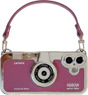 3D Vintage Camera Phone Case with Hand Strap for IPhone 17 16 15 14 Pro Max Plus 17Pro Shockproof Phone Cover
