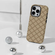 Lux Monogram Phone Case For iPhone 17 16 15 14 13 Pro Max Air 17e INS Hard PC Bumper Cover