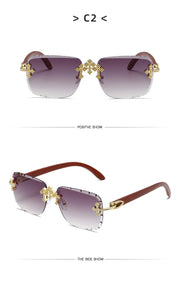 Rimless Square Sunglasses Men 2026 Luxury Brand Vintage Sunglass Shades UV400
