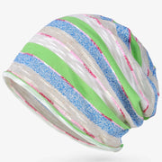 Spring Summer Autumn Thin Striped Beanies Slouchy Knitted Cap for Men