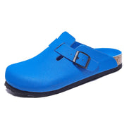 7 Colors Leather Clogs Sandals with Adjustable Buckle Comfort Slides for Men and Women