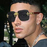 Rimless Square Sunglasses Men 2026 Luxury Brand Vintage Sunglass Shades UV400