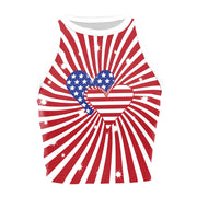 Patriotic Crop Top for Women USA Flag Print Sleeveless Summer Party Streetwear