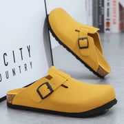 7 Colors Leather Clogs Sandals with Adjustable Buckle Comfort Slides for Men and Women
