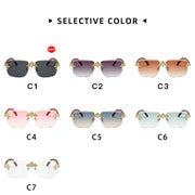 Rimless Square Sunglasses Men 2026 Luxury Brand Vintage Sunglass Shades UV400