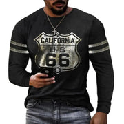 Men's T-shirts Long Sleeve 3d Print Top Casual Vintage T Shirt Loose Sports Clothing