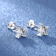 925 Sterling Silver Earrings For Men Women Star Zircon Earrings Sparkling Jewelry Accessories